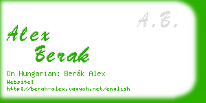 alex berak business card